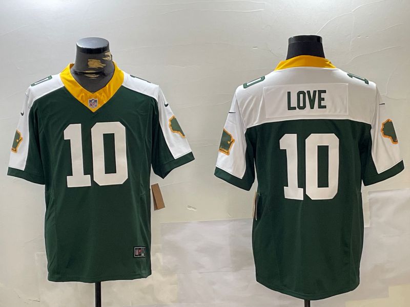 Men Green Bay Packers #10 Love Green 2024 Nike Vapor Limited NFL Jersey style 2->green bay packers->NFL Jersey